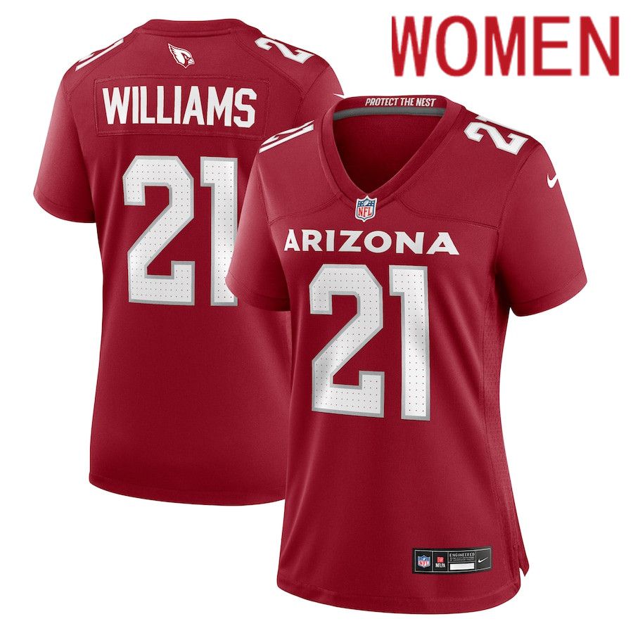 Women Arizona Cardinals 21 Garrett Williams Nike Cardinal Game NFL Jersey